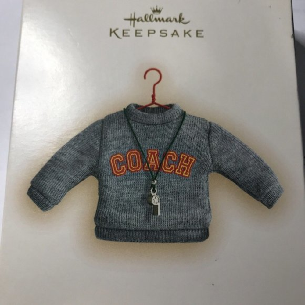 Hallmark Keepsake Ornament  Coach 2007 Hallmark Keepsake ‎ Sweater Whistle Team